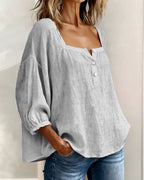 Aimee | Women's Square Neck Blouse, Relaxed Everyday Top | Dressific