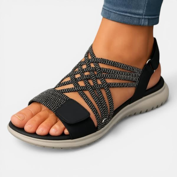 Ainsley | Women's Lightweight Comfort Sandals, Slip-On Summer Sandals | Dressific | Negro