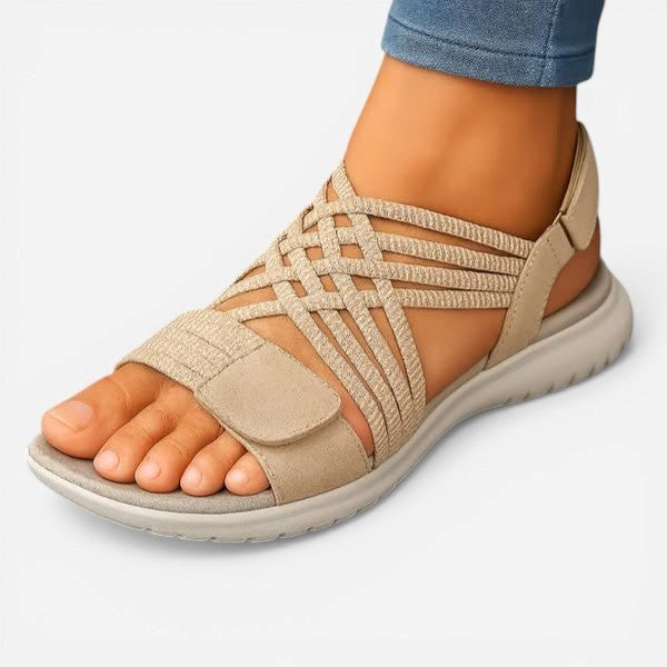 Ainsley | Women's Lightweight Comfort Sandals, Slip-On Summer Sandals | Dressific | Beige