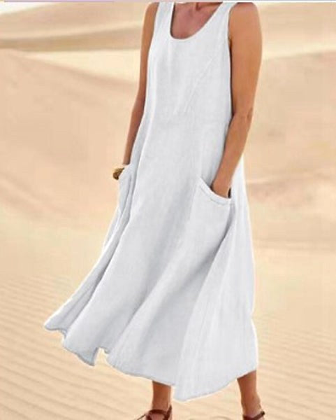 Alannah | Women's Lightweight Cotton Dress with Pockets, Relaxed Everyday Dress | Dressific