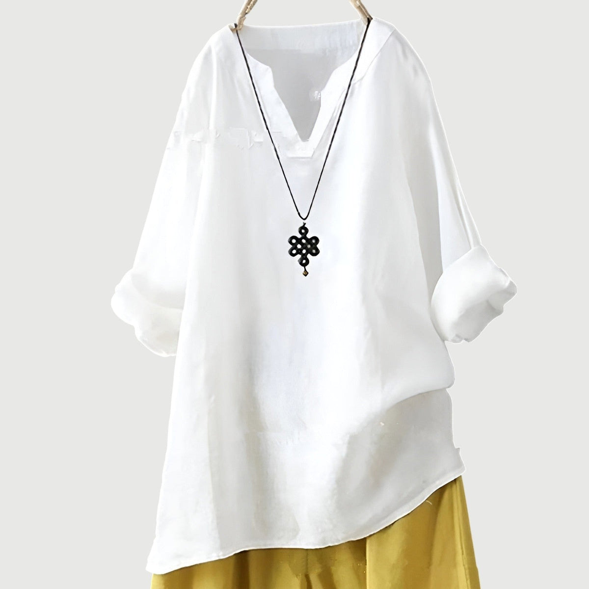 Ashley | Women's Airy Relaxed Short Sleeve Top - White