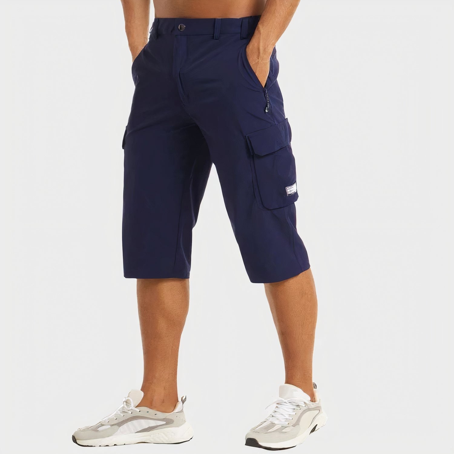 Beau | Men's Quick-Dry Cargo Shorts, Spacious Pocket Shorts | Dressific | Donkerblauw