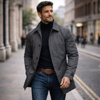 Benjamin | Men's Tailored All-Weather Overcoat, Timeless Autumn Coat | Dressific | Navy Blue