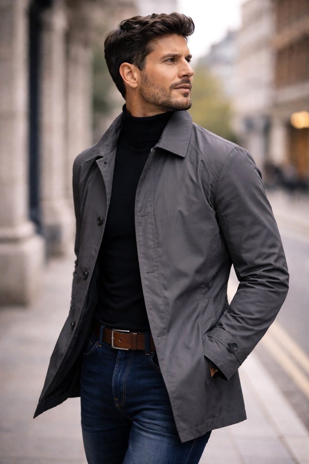 Benjamin | Men's Tailored All-Weather Overcoat, Timeless Autumn Coat | Dressific | Beige