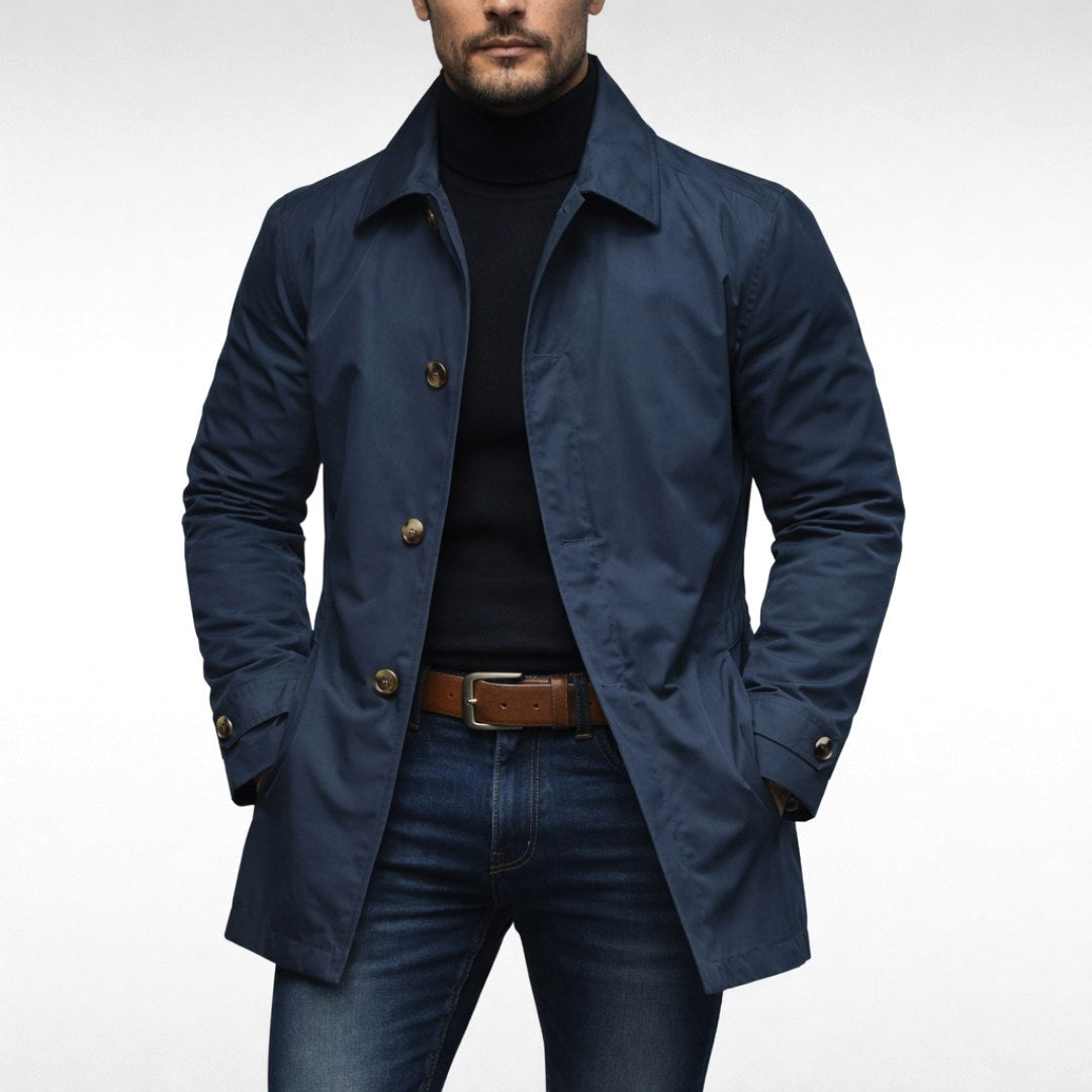 Benjamin | Men's Tailored All-Weather Overcoat, Timeless Autumn Coat | Dressific