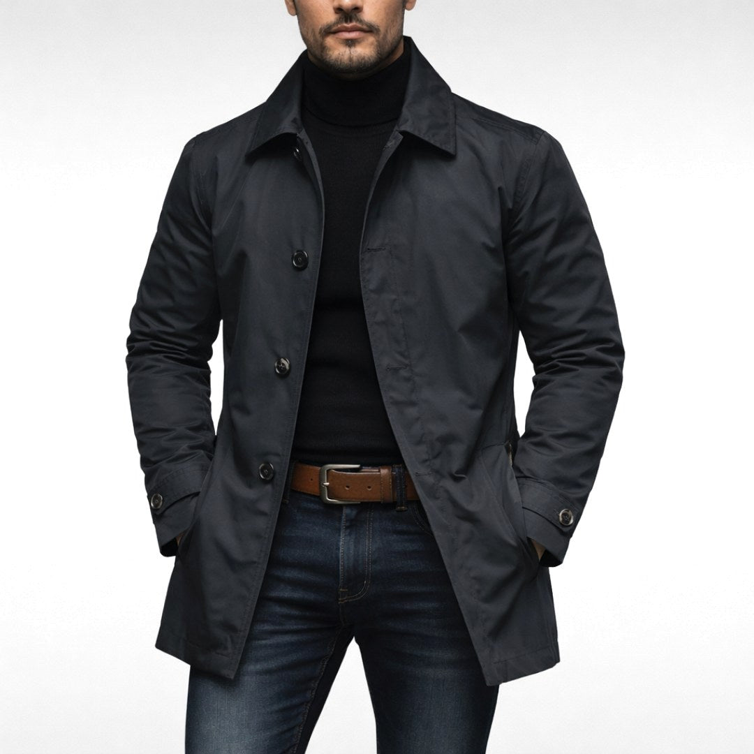 Benjamin | Men's Tailored All-Weather Overcoat, Timeless Autumn Coat | Dressific