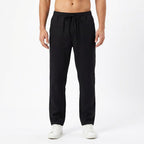 Brett | Men's Linen Trousers with Elastic Waist, Straight-Leg Trousers | Dressific | Gris