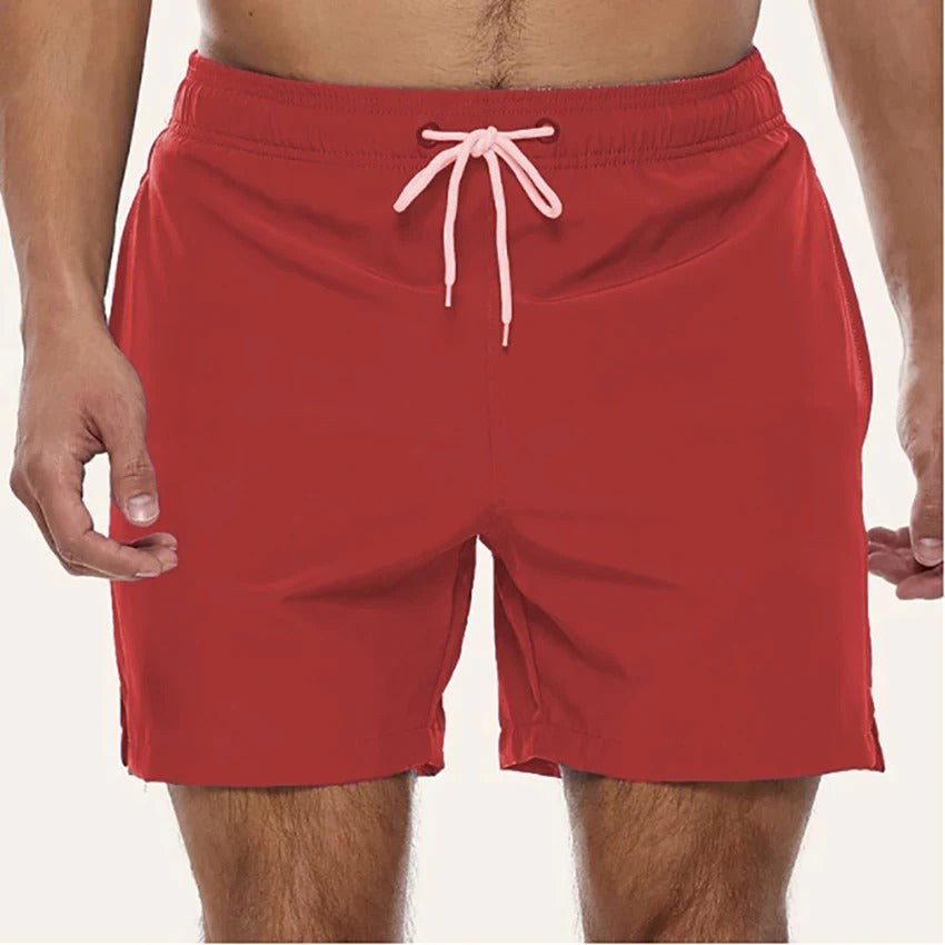 Brodie | Men's Quick-Dry Swim Shorts, Elasticated Waist Swimming Shorts | Dressific | Roze