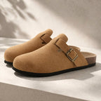 Cameron | Unisex Slip-On Clogs with Adjustable Strap, Closed-Toe Everyday Shoes | Dressific | Bruin