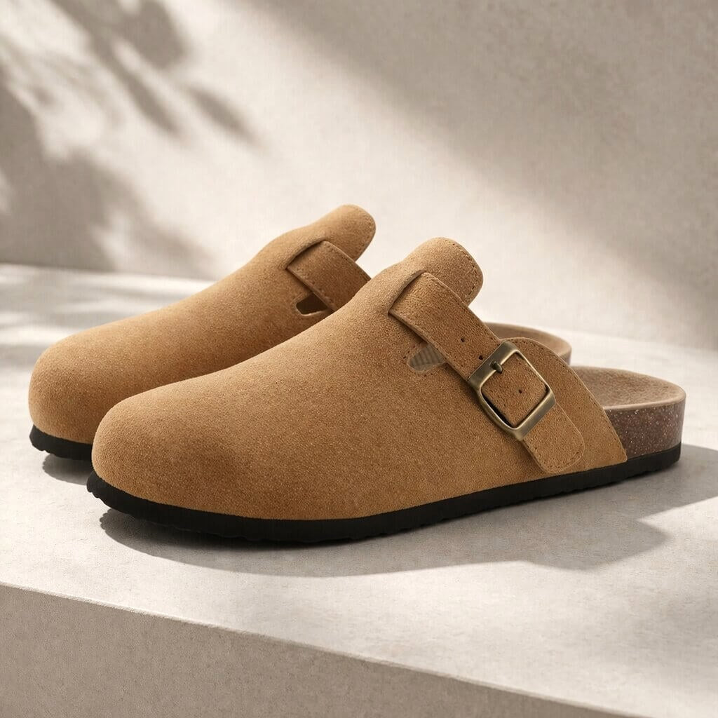 Cameron | Unisex Slip-On Clogs with Adjustable Strap, Closed-Toe Everyday Shoes | Dressific | Bruin