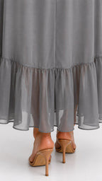 Casey | Women's Wrap-Front Chiffon Midi Dress, Flowing Occasion Dress | Dressific