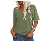 Chelsea | Women's Relaxed U-Neck T-Shirt, Lightweight Summer Top | Dressific