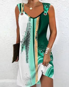 Chloe | Women's Printed Bohemian Dress, Strappy Summer Dress | Dressific
