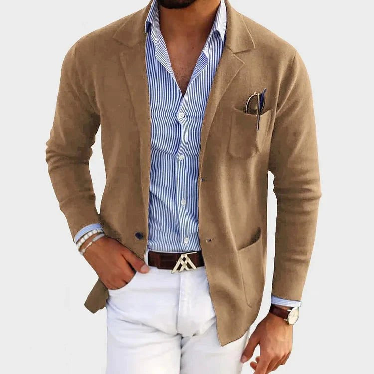 Connor | Men's Tailored Blazer with Notch Lapels, Classic Suit Jacket | Dressific | Negro