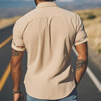 Cooper | Men's Western Floral Print Short-Sleeve Shirt, Point Collar Shirt | Dressific