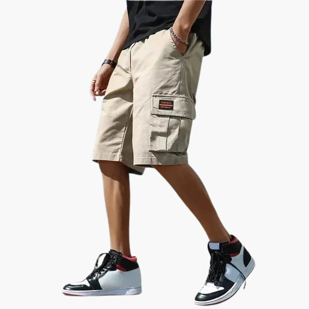 Damon | Men's Cotton Cargo Shorts, Relaxed-Fit Outdoor Shorts | Dressific | Grijs