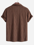 Darcy | Men's Textured Camp Collar Shirt, Relaxed Short-Sleeve Shirt | Dressific