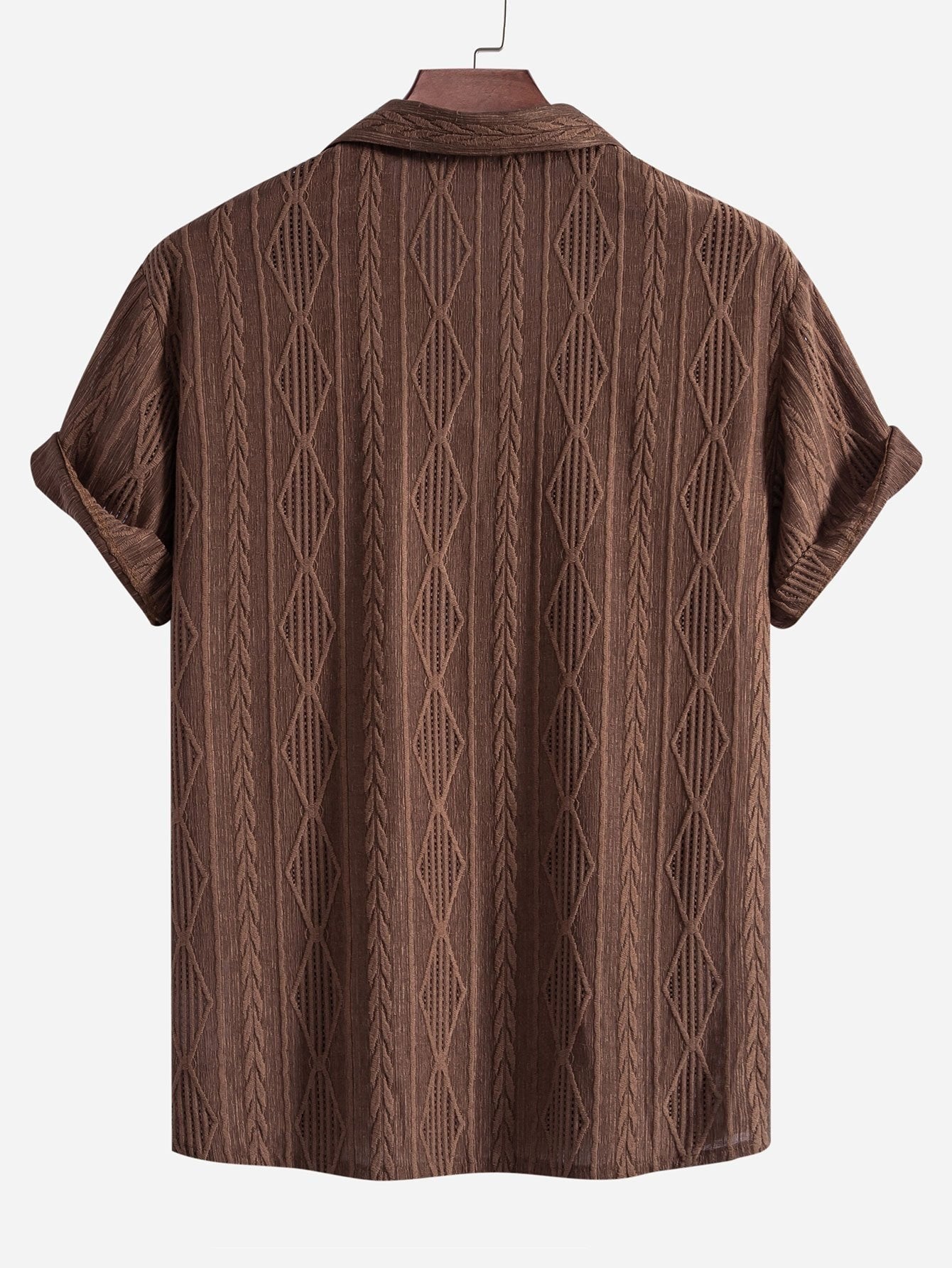 Darcy | Men's Textured Camp Collar Shirt, Relaxed Short-Sleeve Shirt | Dressific
