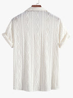 Darcy | Men's Textured Camp Collar Shirt, Relaxed Short-Sleeve Shirt | Dressific