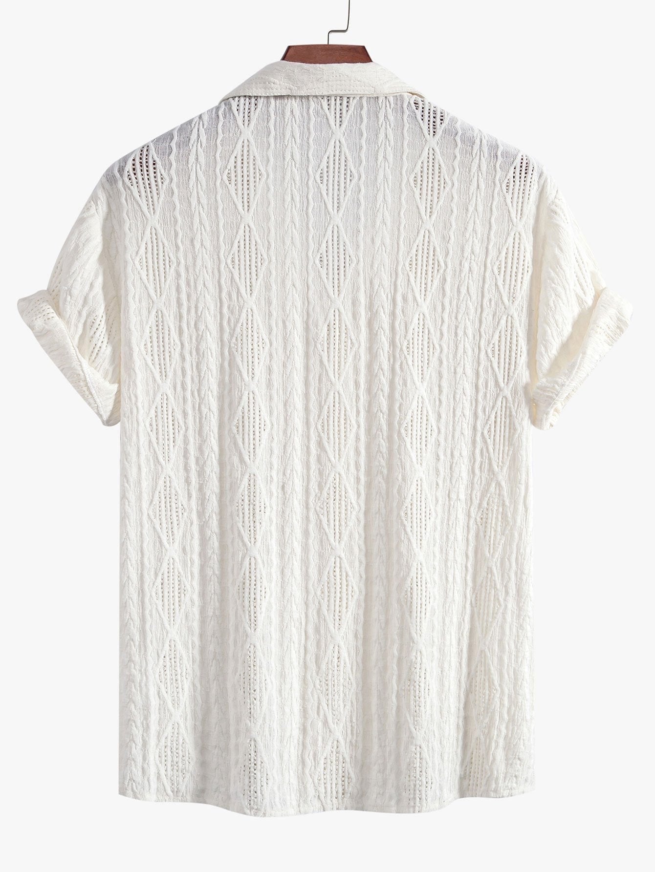 Darcy | Men's Textured Camp Collar Shirt, Relaxed Short-Sleeve Shirt | Dressific
