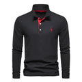 Declan | Men's Long-Sleeve Polo Shirt, Classic Collared Shirt | Dressific