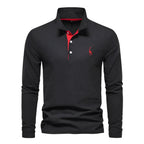 Declan | Men's Long-Sleeve Polo Shirt, Classic Collared Shirt | Dressific