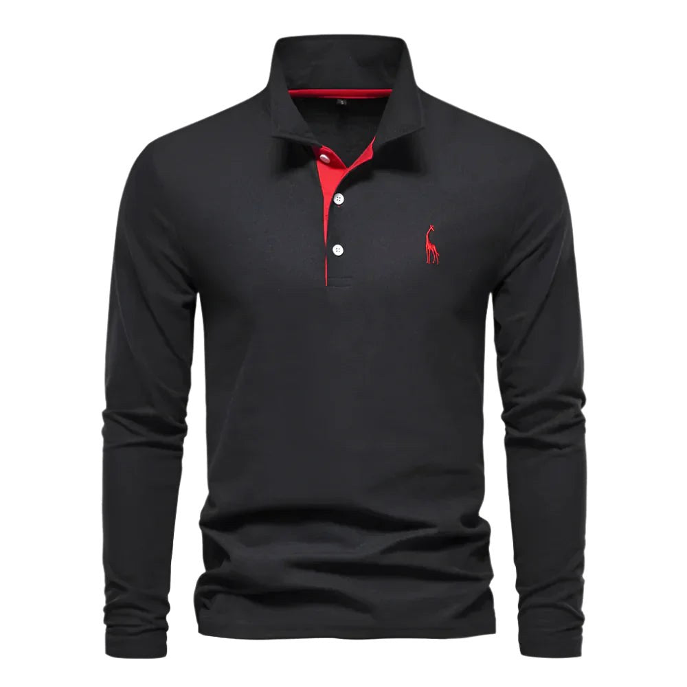 Declan | Men's Long-Sleeve Polo Shirt, Classic Collared Shirt | Dressific