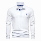 Declan | Men's Long-Sleeve Polo Shirt, Classic Collared Shirt | Dressific