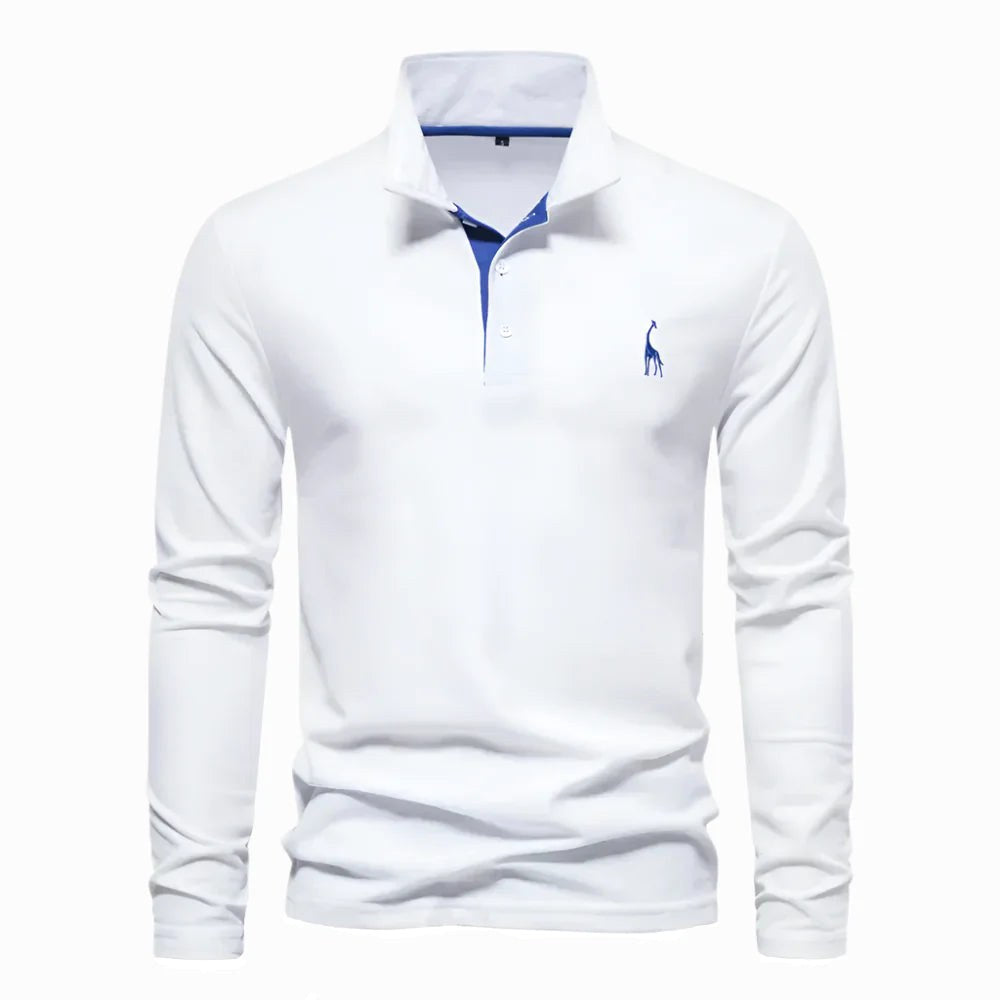 Declan | Men's Long-Sleeve Polo Shirt, Classic Collared Shirt | Dressific