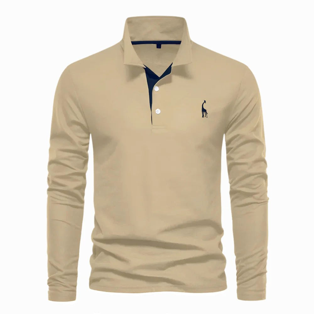 Declan | Men's Long-Sleeve Polo Shirt, Classic Collared Shirt | Dressific