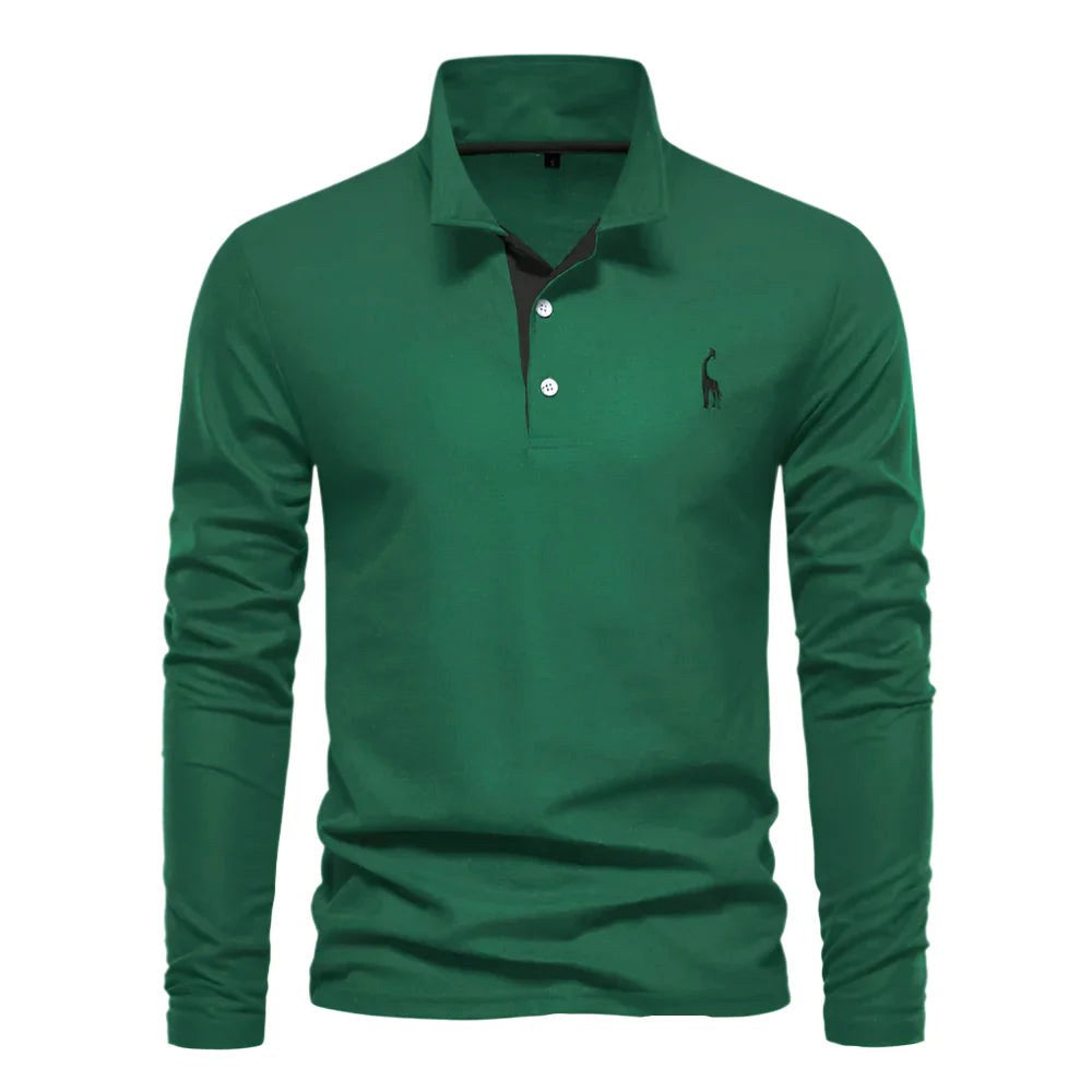Declan | Men's Long-Sleeve Polo Shirt, Classic Collared Shirt | Dressific