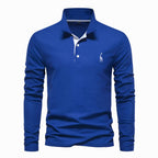 Declan | Men's Long-Sleeve Polo Shirt, Classic Collared Shirt | Dressific