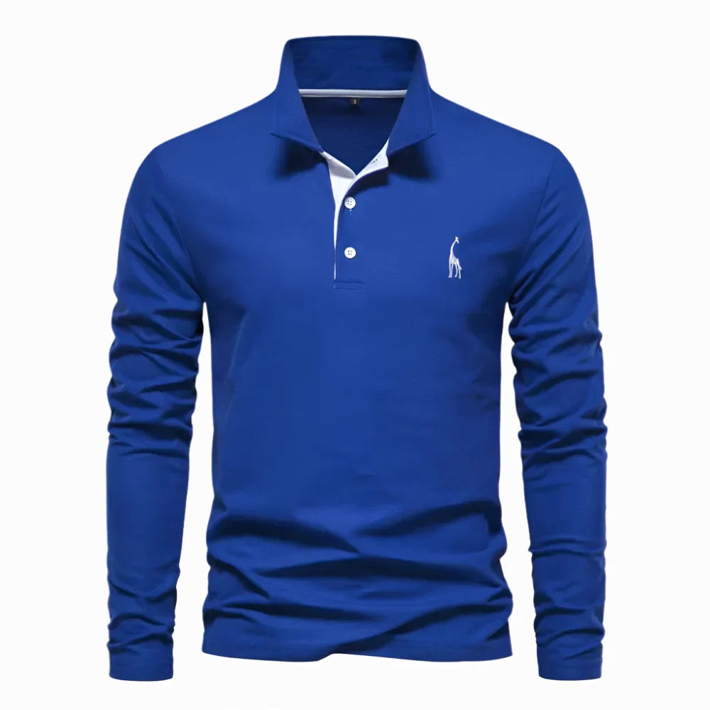 Declan | Men's Long-Sleeve Polo Shirt, Classic Collared Shirt | Dressific