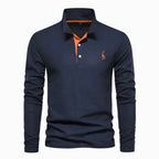 Declan | Men's Long-Sleeve Polo Shirt, Classic Collared Shirt | Dressific