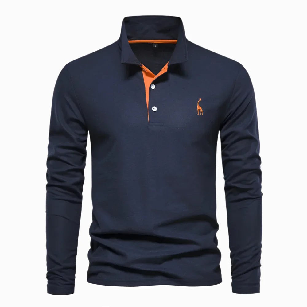 Declan | Men's Long-Sleeve Polo Shirt, Classic Collared Shirt | Dressific