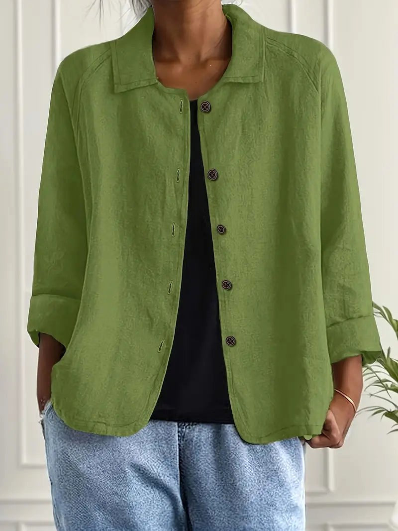 Denise | Women's Classic Light Long Sleeve Top - Green