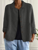 Denise | Women's Classic Light Long Sleeve Top - Dark Gray