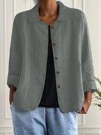 Denise | Women's Classic Light Long Sleeve Top - Gray