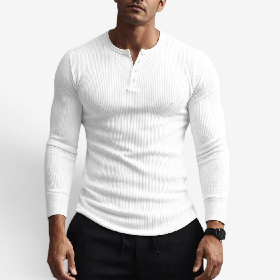 Dylan | Women's Fitted Ribbed Cotton Shirt, Button Collar Blouse | Dressific