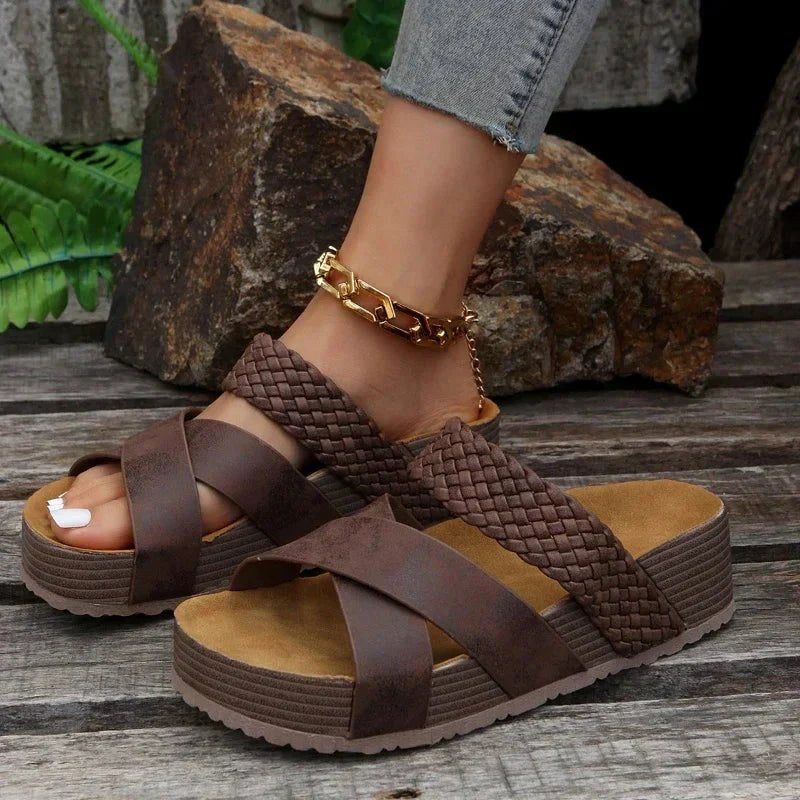 Eliza | Women's Orthopedic Sandals, Padded Insole Sandals | Dressific | White