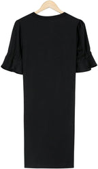 Ella | Women's Black Midi Dress, Classic Elegant Dress | Dressific