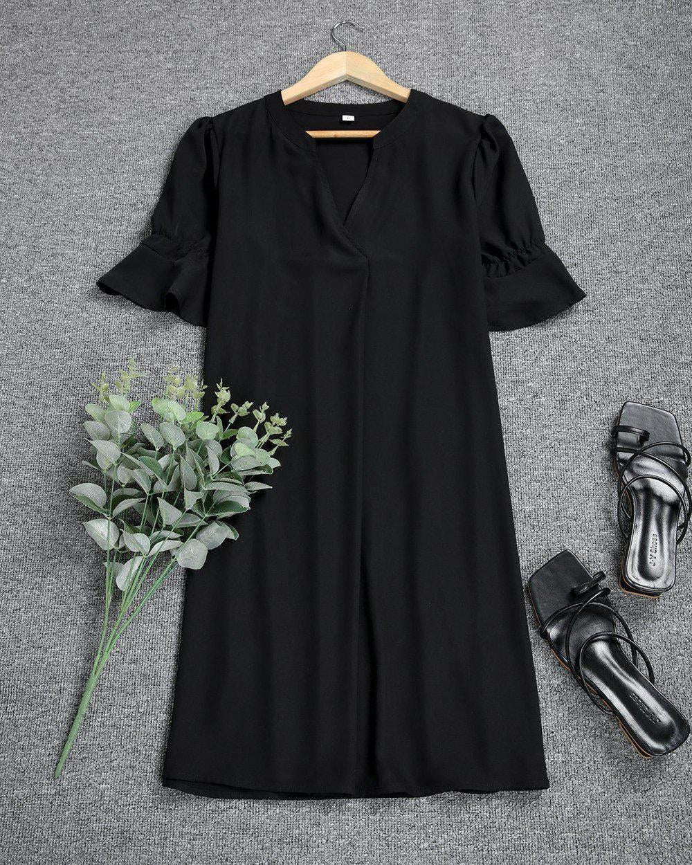 Ella | Women's Black Midi Dress, Classic Elegant Dress | Dressific