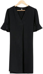 Ella | Women's Black Midi Dress, Classic Elegant Dress | Dressific