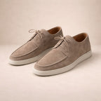 Ethan | Men's Suede Loafers with Lace-Up Fastening, Closed-Toe Loafers | Dressific | Beige