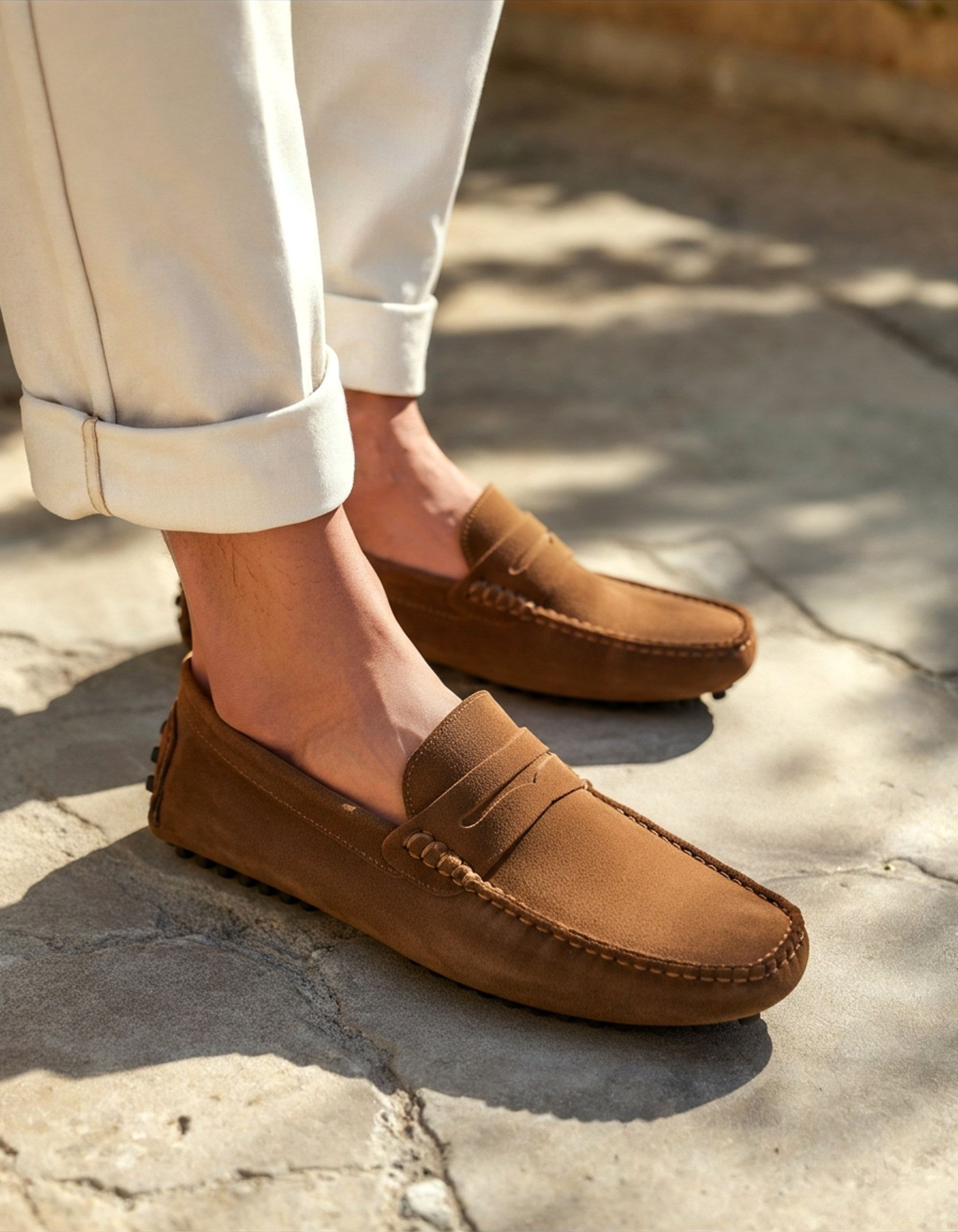 Flynn | Men's Suede-Effect Loafers, Slip-On Comfort Loafers | Dressific