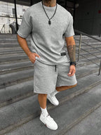 Gavin | Men's Oversized T-Shirt Shorts Set, Short-Sleeve Lounge Set | Dressific