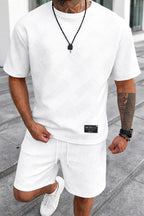 Gavin | Men's Oversized T-Shirt Shorts Set, Short-Sleeve Lounge Set | Dressific