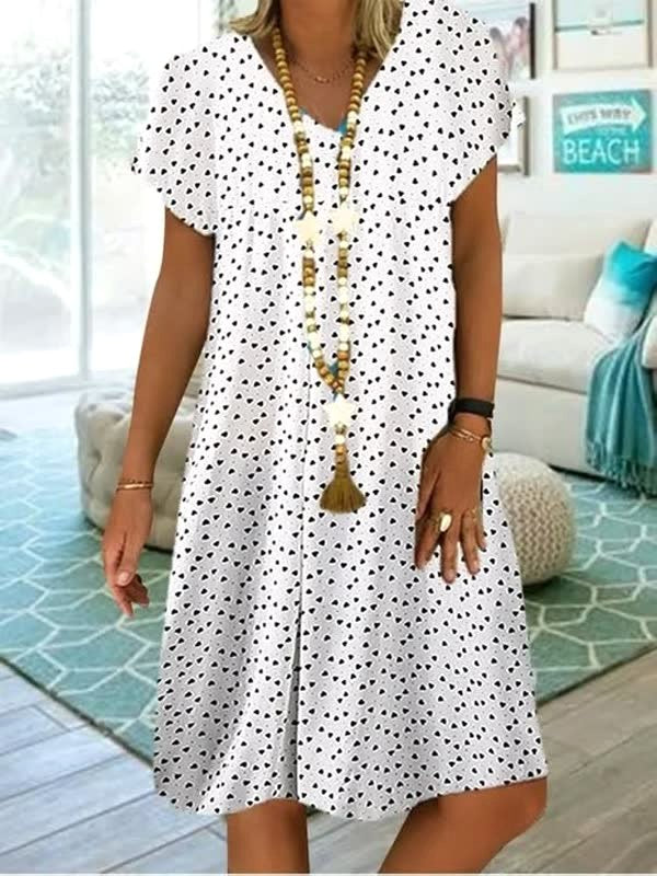 Georgia | Women's Lightweight Summer Dress, Polka Dot Midi Dress | Dressific