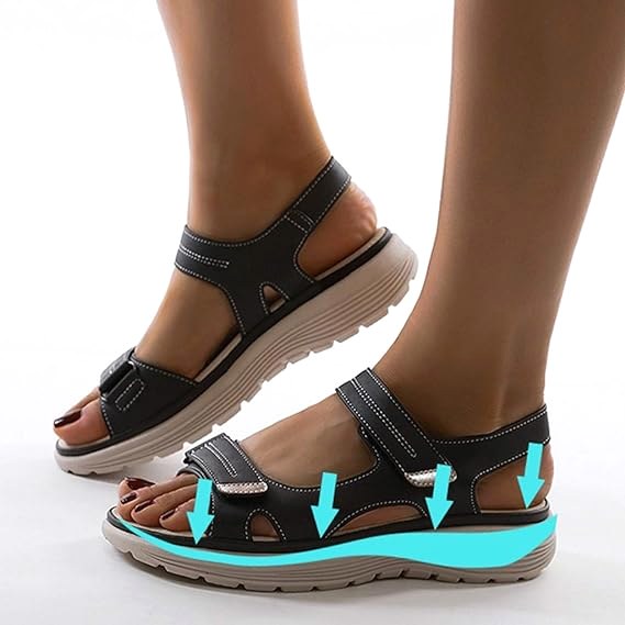 Harper | Women's Orthopaedic Slip-On Sandals, Comfortable Everyday Sandals | Dressific | Azul