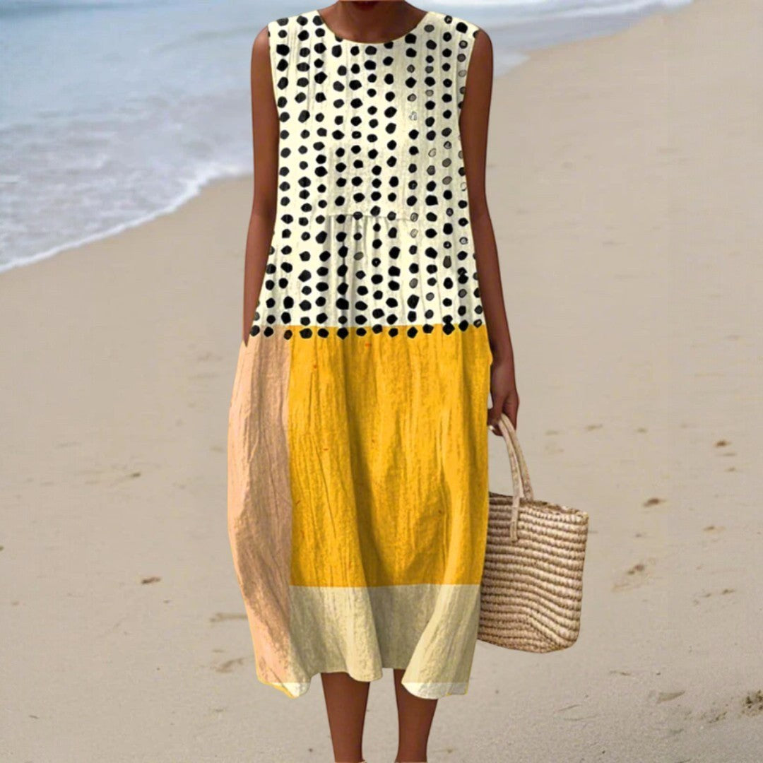 Harper | Women's Sleeveless Midi Dress, Polka Dot Midi Dress | Dressific